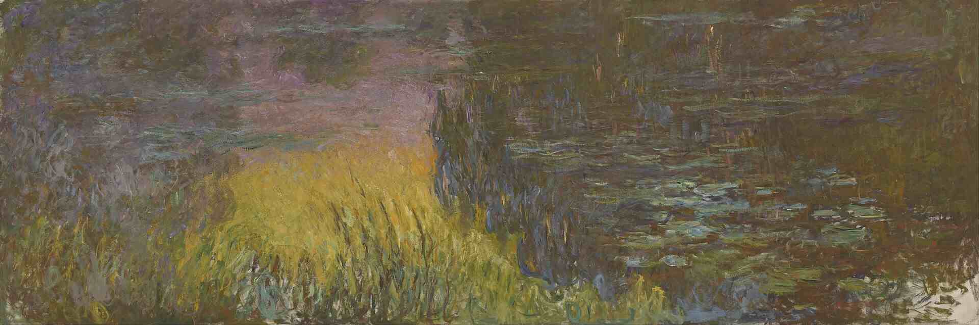 Tranh phong cảnh nổi tiếng Water Lilies - Setting Sun của Claude Monet